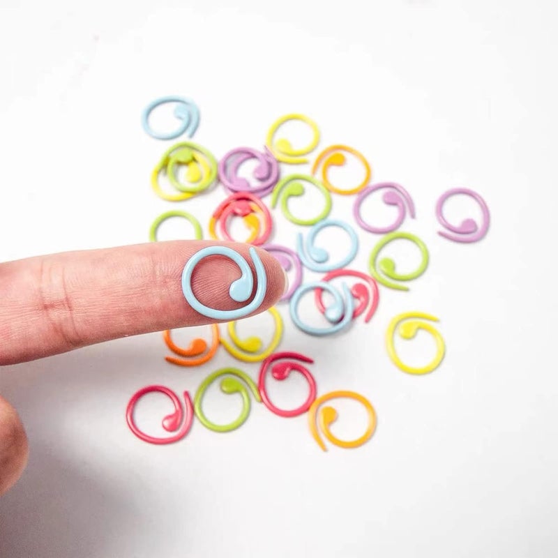 wonofa 30pcs Spiral Stitch Markers for Knitting & Crochet, Metal, Adults - Image 3